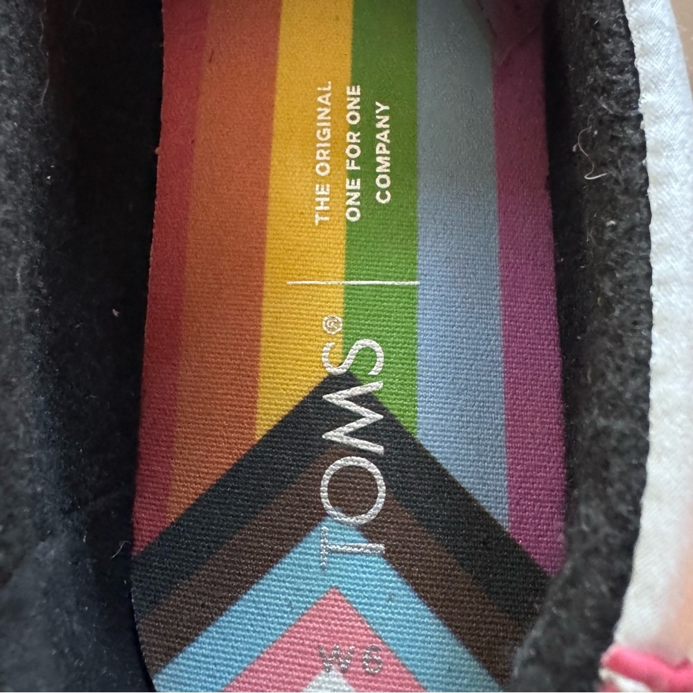 Toms Alpargata Mallow Rainbow Silver Pride Slip Ons - Picture 6 of 8